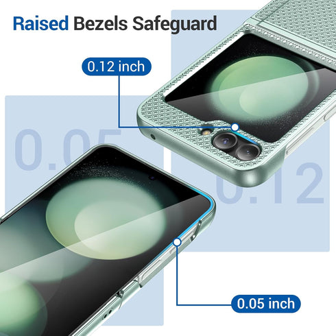 Maxdara for Z Flip 5 Case, Samsung Galaxy Z Flip 5 Case with Hinge Protection & Built-in Front Screen Protector Support Wireless Charging Hard PC ...