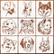 9 Pieces Dog Stencil, Dog Head Stencil Golden Retriever Labrador Shiba Inu Husky Eskimo Bulldog Corgi for Painting On Dog House, Wood Signs, Walls...