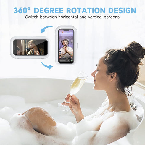KUNSLUCK Waterproof Shower Phone Holder, 360° Rotation Touchable Shower Phone Case, Anti-Fog High Sensitivity Phone Mount for Shower, Compatible w...
