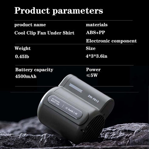 Portable Cooling Clip Fan,Cool Clip Fan Under Shirt,3 Speeds Personal Fan,Rechargeable Belt Clip Fan with USB Port for Outdoor Works Green...