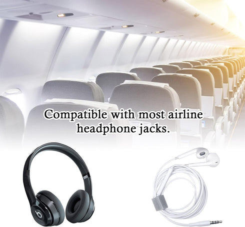 2-Pack Airline Airplane Flight Adapters for Headphones,Gold Plated Dual 3.5mm Male to 3.5mm Female,3.5mm Stereo Aux Jack Headphone Adapter for Aud...