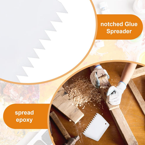 6 Pcs Flexible Glue Spreader Silicone Reusable Glue Spreader Spackle Tool 2/5 Inch Tooth Notched Trowel For Applying Glue Epoxy Resin Putty...