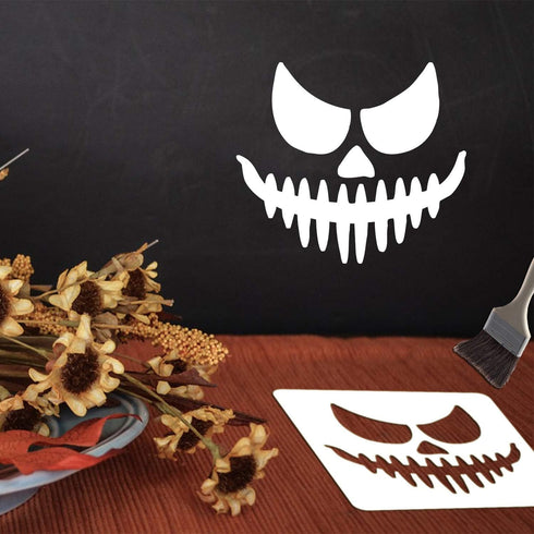 12 Pieces Halloween Stencils Reusable Plastic Halloween Theme Drawing Stencils for Painting on Wood Walls Fabrics Window, 7.9 Inches...