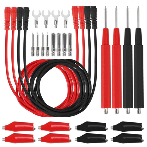 DIANN 2 Sets 16 in 1 Multimeter Test Leads Kit Digital Probes & Leads Set with Replaceable Testing Pen Test Hook Alligator Clips Banana Plug Measu...