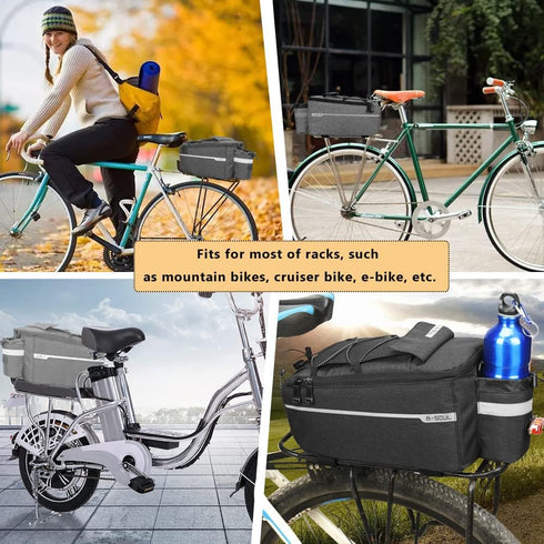 ZTZ Bike Rack Bag, Bike Rear Seat Cargo Bag, Bicycle Rear Rack Storage Luggage?8L Insulated Bicycle Trunk Bag Storage Luggage Bag Waterproof with ...