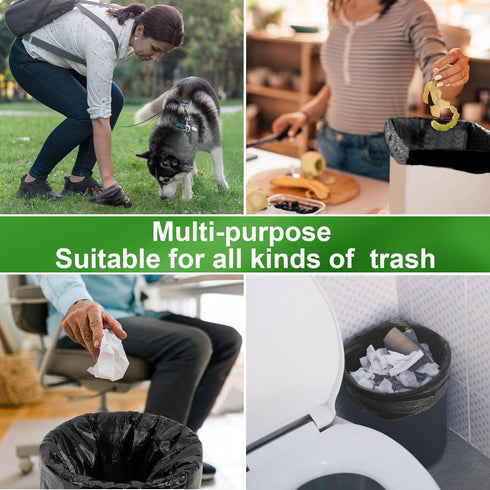 Trash Bags Bulk - 100 Count Garbage Bags 4 Gallon Trash Bag Small Trash Can Bags for Bedroom Kitchen Bathroom Home&Office...