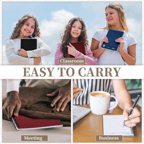 6 Pack Small Left Handed Notebook 8"x5" Lefty Spiral Notebooks Lefty Wire Bound Mini Notebook 50 Sheets College Wide Ruled Paper Journal for Schoo...