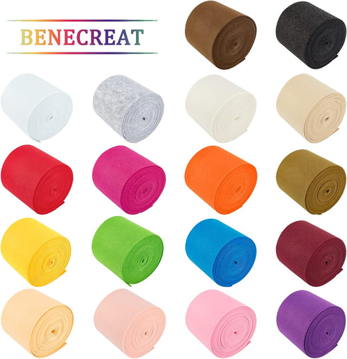 BENECREAT 19.7ftx5.5" Felt Fabric Craft White Nonwoven Felt Roll Padding Felt Fabric for Cushion, DIY Craft, Patchwork Sewing, 3mm Thick...