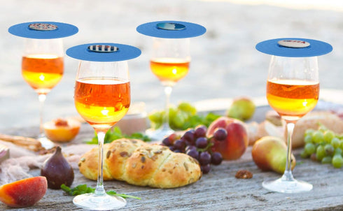 Silicone Drink Topper Nautical Design - Set of 4 4" Cup Lids…...