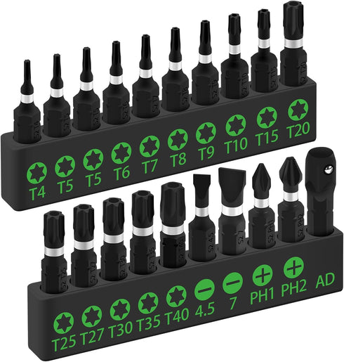 SWANLAKE 20PCS Tamper Resistant Star Bit Set,Torx Bit Set, Impact Grade Security Torx Bit Set,1/4-inch Hex Shank, S2 Alloy Steel, T4-T40...