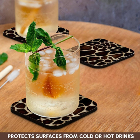 3dRose cst_34786_2 Giraffe Coat Soft Coasters, Set of 8...