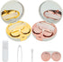 2 Pack Marble Contact Lens Case All-in-One Travel Contact container Soak Storage Kit(Rose Gold + Gold)...