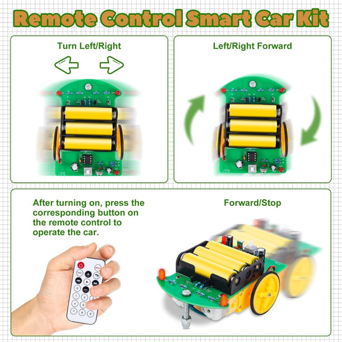 MiOYOOW Soldering Practice Kit, DIY Remote Control Car Kit Beginners Learning Solder Kit School Smart Robot Car Electronic Soldering Projects for ...