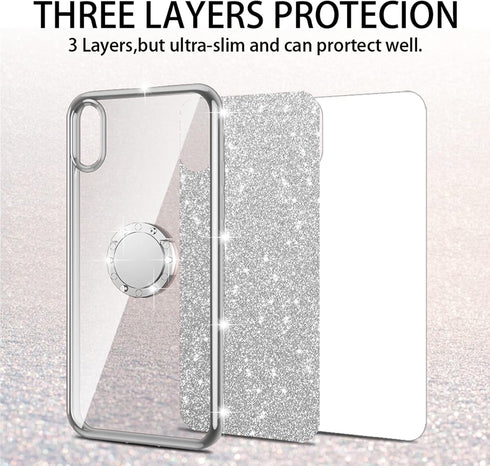 nancheng for LG K51 / LG Reflect/LG Q51 Phone Case Girls Women Cute Glitter Luxury Silicone Shockproof Protective Cover with Ring Stand & Strap - ...