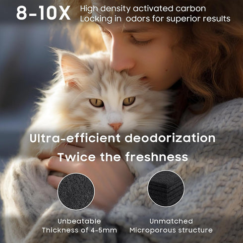 8 Pack Carbon Filters Compatible with Automatic Litter Box Robot 3, OEM Thick Replacement Filter to Absorb Odors Control Damp from Cat Keep Home F...
