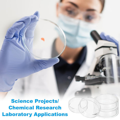 PATIKIL 120mm High Borosilicate Glass Petri Dishes with Lids, Petri Plates for Lab Science Experiment, Clear...