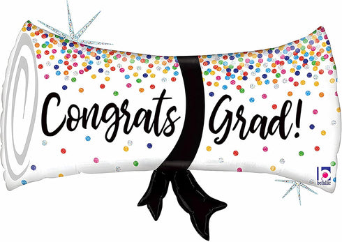 Products Congrats Grad Confetti 31" Diploma Foil Balloon...