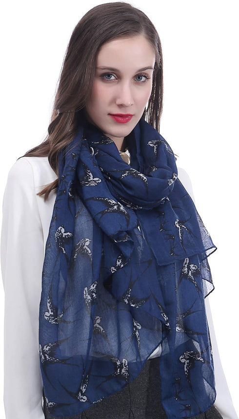 Swallow Bird Print Women's Scarf Shawl Wrap Lightweight...