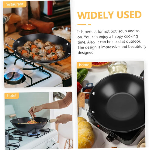 Stainless Steel Griddle Camping Pans Roasting Pan with Lid Cooking Stock Pot Japanese Soup Pots Wok Pan Stainless Steel Cookware Kitchen Gadget Ko...