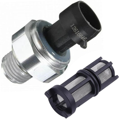 Engine Oil Pressure Sensor/Switch/Sending Unit with Screen Filter D1846A Compatible with Chevrolet Chevy Silverado GMC Sierra Buick Lacrosse Cadil...