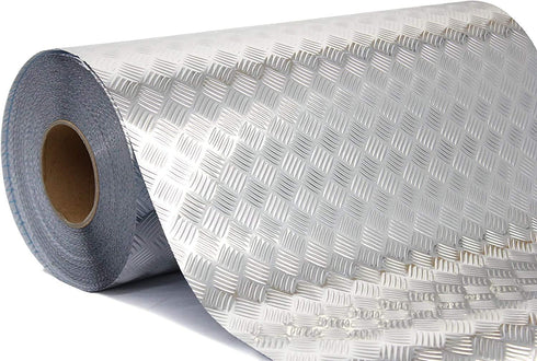 VViViD Metallic Industrial Diamond Plate Chrome Finish Self-Adhesive Vinyl Sheet Roll for Craft & Hobby Application (Silver 6ft x 17.8 Inch)...