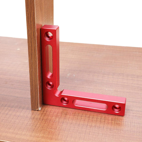 2PCS L shape 4.7" x 4.7" Red Aluminium Alloy 90 Degree Positioning Squares Right Angle Clamps Woodworking Carpenter Tool Corner Clamping Square fo...