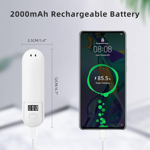 Mini Handheld Fan, Portable Fan 3 IN 1 2000mAh, Battery Operated Fan with LED Display as Phone Holder, Hand Fan USB Rechargeable for Outdoor Trave...