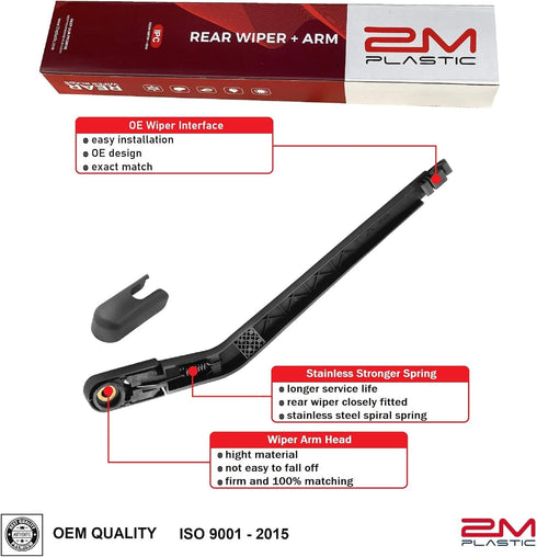 Rear Wiper Arm Blade For Chevy HHR 2006-2011 OE Quality 15807605 22709463 2M PLASTIC...