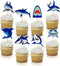 40 PCS Shark Cupcake Toppers Shark Theme Party Supplies Kids Birthday Party Supplies Decorations...