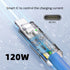chenyang USB C to C Cable,USB 2.0 Type C Male to USB C Male Ultra Soft 120W Power Fast Charge Data Transfer Extension Cable with Charging Indicato...