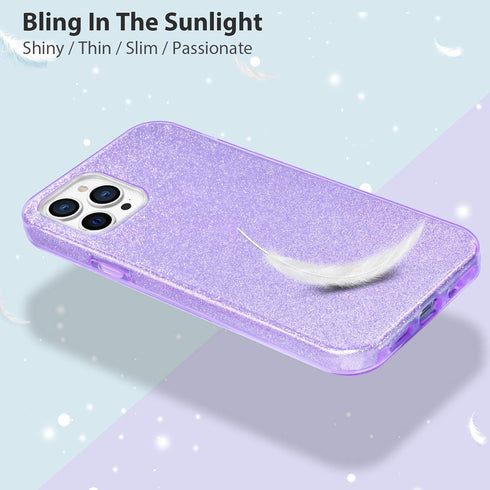 MATEPROX Compatible with iPhone 12 Pro case Compatible with iPhone 12 Cases Glitter Bling Sparkle Cute Girls Women Protective Cover (Purple)...
