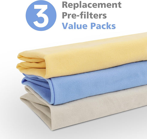 3 Packs 211+ Replacement Washable Pre-Filters Compatible with Blueair Blue Pure 211+ Air Cleaner Purifier, Washable Fabric Cover Filter...