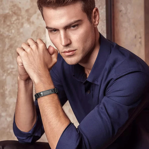 VNOX Personalized Religious Jewelry-Engraved Inspirational Christian Faith Bible Verse Quote Wristbands Elegant Link Bracelet Encouragement Gift,C...