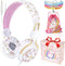 QearFun Unicorn Headphones for Girls Kids for School, Kids Wired Headphones with Microphone & 3.5mm Jack, Teens Toddlers Noise Cancelling Headphon...
