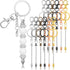 12Pcs Beadable Keychain Bar Bulk, Colorful Plating Alloy Beaded Keychain, Blank Keychain Making Supplies DIY Keychain Supplies for Pendant DIY Pro...