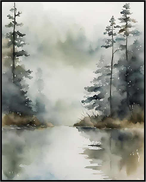 Posterizer 1 pcs- trees and jungle-nature scene style 7-Landscape & Nature Art-Floral Botanical Art- Decor for Home & Office- unframed wall art...