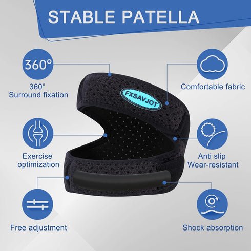 Professional Patella Knee Brace Pro for Knee Pain/Meniscus Tear, Adjustable Compression Patellar Tendon Support Strap for Man and Women/Outdoor Ac...