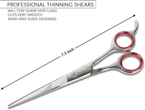 7.5” Straight Grooming Shears for Dogs and Cats with Storage Case| Sharp Pet Groomer Scissors | Premium Stainless Steel | Hair Grooming Tools and ...