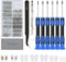 Upgrade Eyeglass Repair Kit - 6 Screwdrivers, 1100 Screws, Curved Tweezer, Nose Pads, Washers, Screw Caps, Microfiber Cloth for Eyeglasses, Sungla...