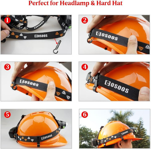 COSOOS Hardhat Clips for Headlamp,10-Pack Headlamp Hooks for Helmet, Safety Cap, Hard Hat Light Clips, Hardhat Accessory, Easily Mount Head Lamp o...