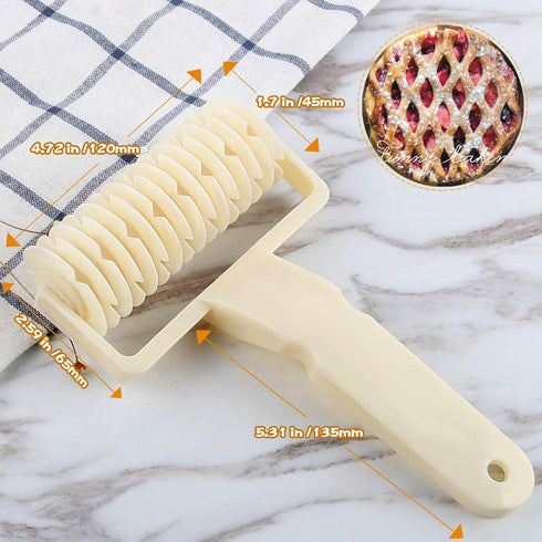 Lattice Roller Cutter, Pie Pizza Cookie Dough Roller Lattice Household Baking Pastry Tools(Plastic lattice cutter)...