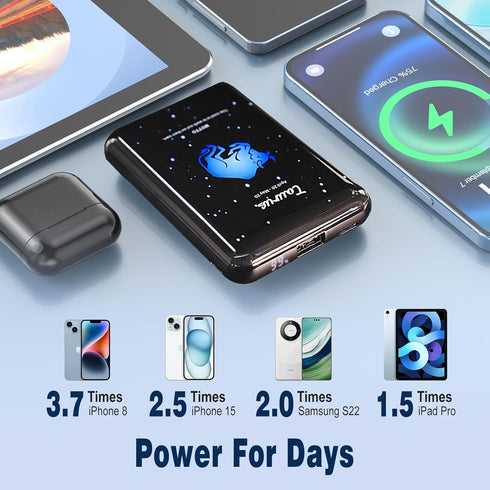 Mini Power Bank 10000mAh,Small Portable Charger USB C in/Output 22.5W Fast Charging,Best Gift for Various Festivals - Constellation Battery Pack f...