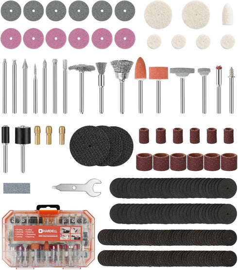 HARDELL Rotary Tool Accessories, 227pcs Power Rotary Tool Accessories Kit, 1/8"(3.2mm) Diameter Shanks, Universal Fitment for Easy Cutting, Polish...