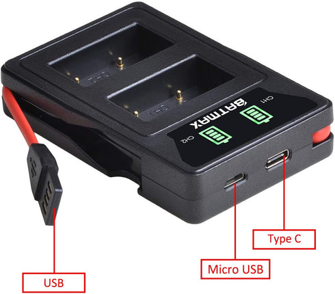 Batmax 2Pcs NB-2L NB-2LH Battery + Built-in USB LED Charger for Canon PowerShot G7 G9 S80 S70 S60 S50 S45 S40 S30, Canon DC410 DC420 EOS 350D 400D...