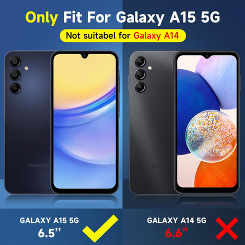 3 in 1 for Galaxy A15 5G Case with Tempered Glass Screen Protector + Camera Lens Protector,Samsung Galaxy A15 5G Case,Silicone Durable Armor for S...