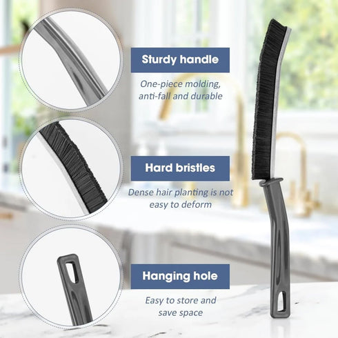 Hard Bristle Crevice Cleaning Brush, Small Cleaning Brushes, Grout Cleaner Brush, Toilet Brush, Scrub Brush for Shower Tile, Skinny Gap Cleaning T...