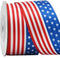 American Flag Ribbon, 1.5 Inches Wide x 10 Yards Long, Red, White and Blue Stripes with Stars for Crafts and Decorations...