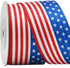 American Flag Ribbon, 1.5 Inches Wide x 10 Yards Long, Red, White and Blue Stripes with Stars for Crafts and Decorations...