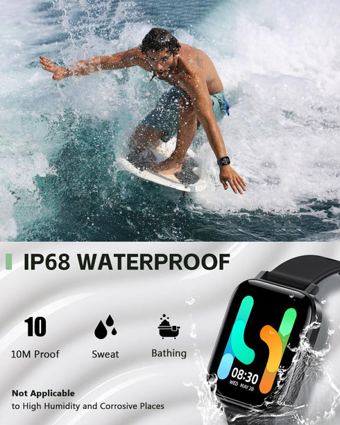 ANCwear Smartwatch for Men Women, 1.83" Touch Screen Fitness Tracker Watch with Heart Rate/SpO2/Sleep Tracking, IP68 Step Counter Watch with 120+ ...