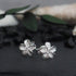 Hawaiian Silver Jewelry Plumeria Womens Stud Earrings – Hawaiian Flower Stud Earrings for Women – Sterling Silver Flower Earrings with CZ Stone – ...